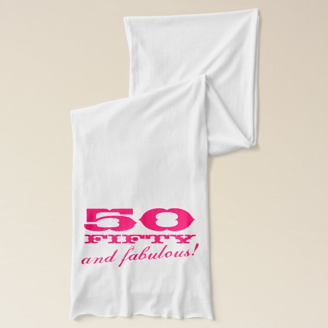 50th Födelsedagscarf för kvinnor | femtio och Sjal (Vänster)