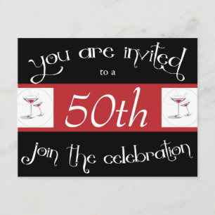 50th födelsedagsfest inbjudan för coctail