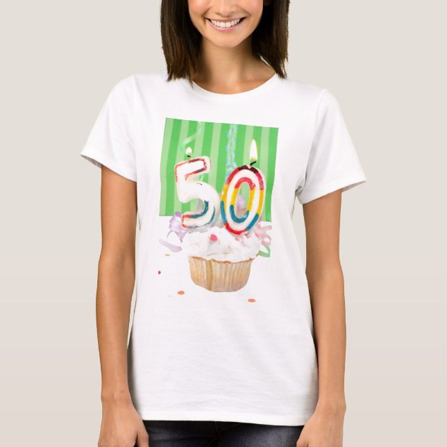 50th födelsedagsfesthälsning tee (Framsida)