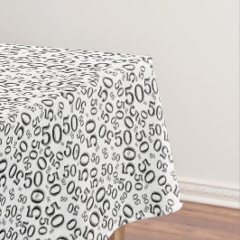 50th Födelsedagsfesttema som är svartvitt