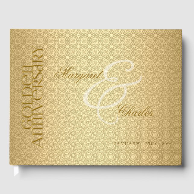 50th Foto för guldbröllopårsdagdamast Gästböcker (Framsida)