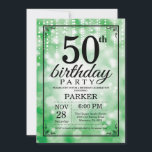 50th Glitter för födelsedaginbjudangrönt Inbjudningar<br><div class="desc">50th Födelsedaginbjudan med grönt stränger ljus med grön glitterbakgrund. Grön födelsedag. Vuxen födelsedag. Manar- eller kvinnaBday inbjudan. 13th 15th 16th 18th 20th 21st 30th 40th 50th 60th 70th 80th 90:e 100., något åldras. Behaga klickar "skräddarsy den" knäppas och använder vårt designverktyg för att ändra denna mall för mer ytterligare customization....</div>