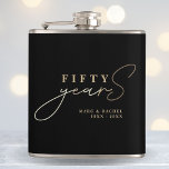 50th Gold Wedding Anniversary Gift Fickplunta<br><div class="desc">Stylish and elegant flask designed for a milestone 50th wedding anniversary.  Easily personalize and customize by year and name for yourself or special friends,  couples,  parents or your husband / wife. Be sure to check out the rest of my collection for more gifting ideas.</div>
