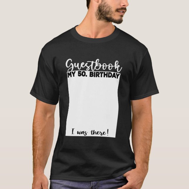 50Th Guest Book Bday Celebrant Guest List Guestboo T Shirt (Framsida)