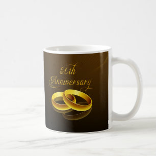 50th Guld för årsdag   skrivar Kaffemugg