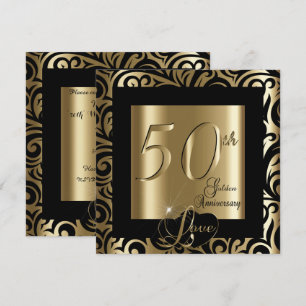 50th Guldbröllopårsdag Inbjudningar