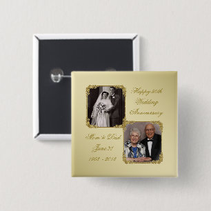 50th Guldbröllopårsdagfotoet knäppas Knapp
