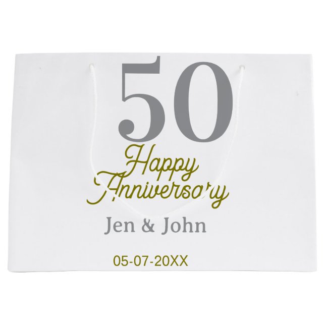 50th happy anniversary name date silver gold date  (Framsidan)