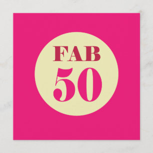50th inbjudan för födelsedag Fab femtio