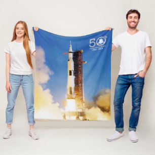 50th Landning för årsdagApollo 11 måne, Saturn Fleecefilt