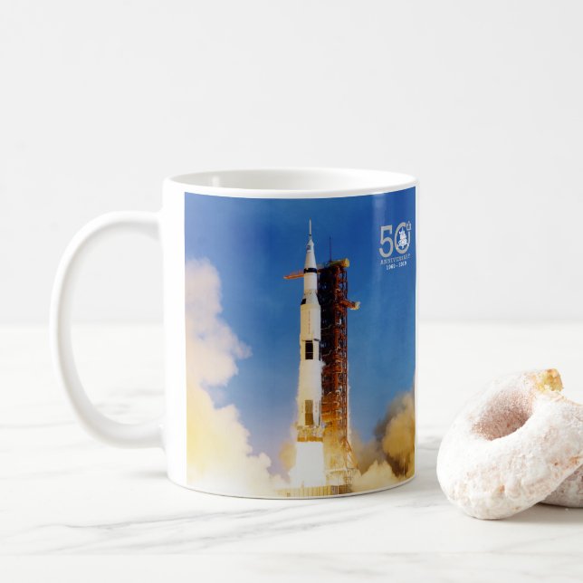 50th Landning för årsdagApollo 11 måne, Saturn V: Kaffemugg (Med munk)