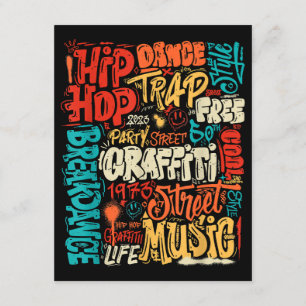 50th Music and Hip hop Graffiti Cassette Vintage R Tilläggskort
