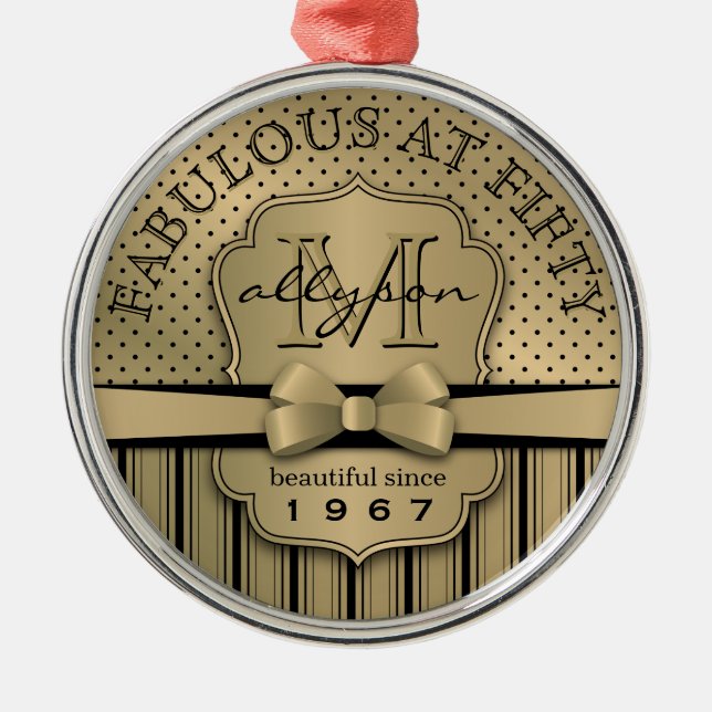 50th Pricker den guld- polkaen för Julgransprydnad Metall (Framsidan)