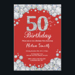 50th Röd födelsedaginbjudan och silverdiamant Inbjudningar<br><div class="desc">50th Födelsedaginbjudan. Röd och silverRhinestonediamant. Elegant födelsedagvåldsamt slaginbjudan. Vuxen födelsedag. Kvinnafödelsedag. Manarfödelsedag. Behaga klickar "skräddarsy den" knäppas och använder vårt designverktyg för att ändra denna mall för mer ytterligare customization.</div>