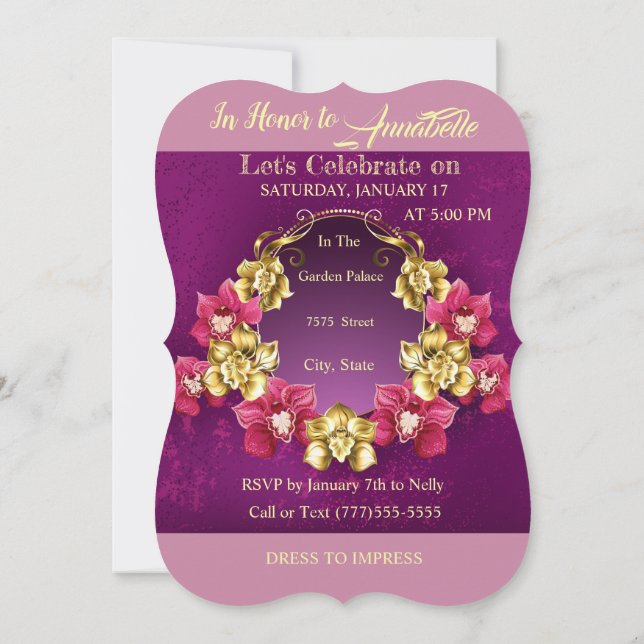 50th Välsignad & högt gynnad födelsedag Inbjudningar (Baksida)