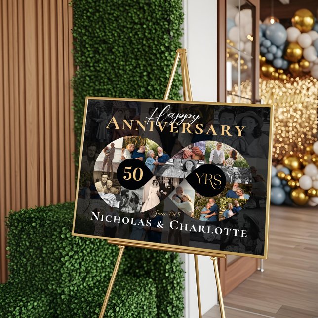 50th Wedding Anniversary Infinity Photo Collage Poster (50th Wedding Anniversary Infinity Photo Collage Poster)