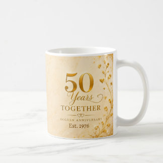 50th Wedding Anniversary Mug Golden Years Together Kaffemugg