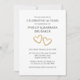50th Wedding Anniversary Party Modern Simple Photo Inbjudningar