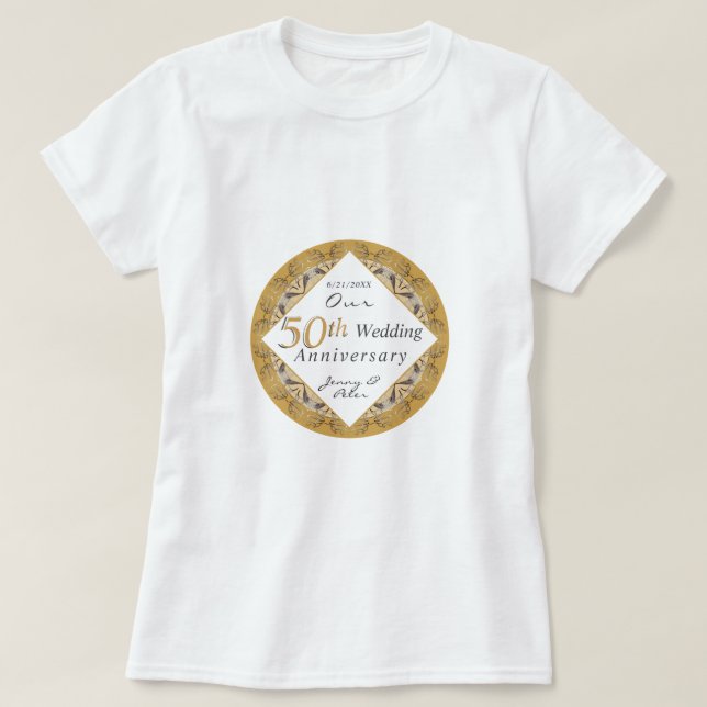 50th Wedding Anniversary  T Shirt (Design framsida)