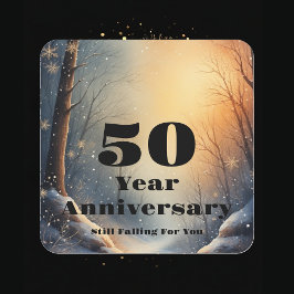 50th Year Anniversary Still Falling For You Bond Fyrkantigt Klistermärke
