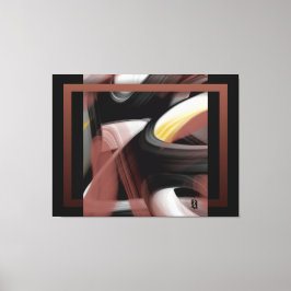 50x38" Trend Abstract Art Black White Powdery Canvastryck