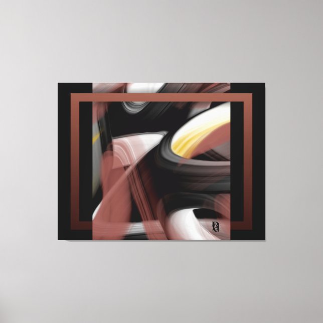 50x38" Trend Abstract Art Black White Powdery Canvastryck (Framsida)