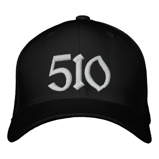 510 Baseball Cap - svartvitt Broderad Keps (Framsida)
