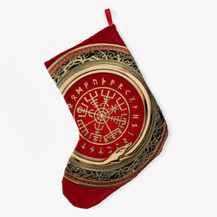 [510] Vegvisir - Viking guld- magisk Runic kompass Stor Julstrumpa
