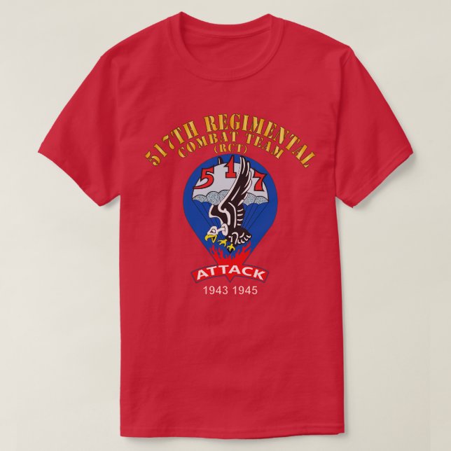 517:e Fallskärm Regimental Combat Team RCT Attack T Shirt (Design framsida)