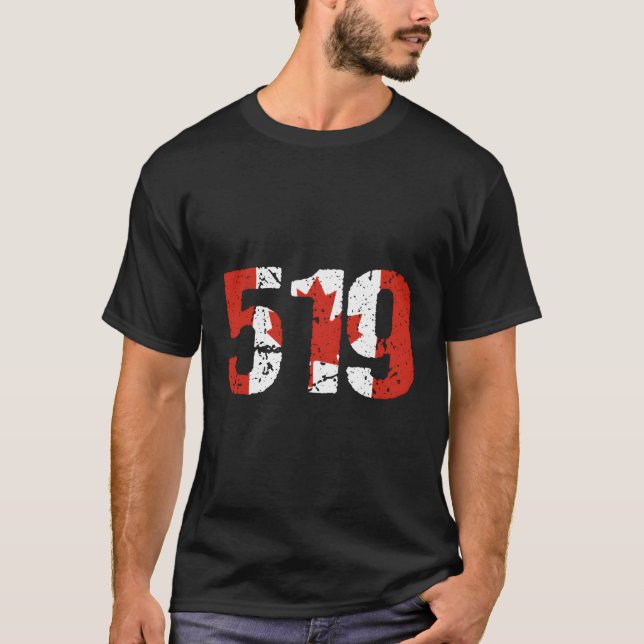 519 Ontario Area Code Kanada T Shirt (Framsida)