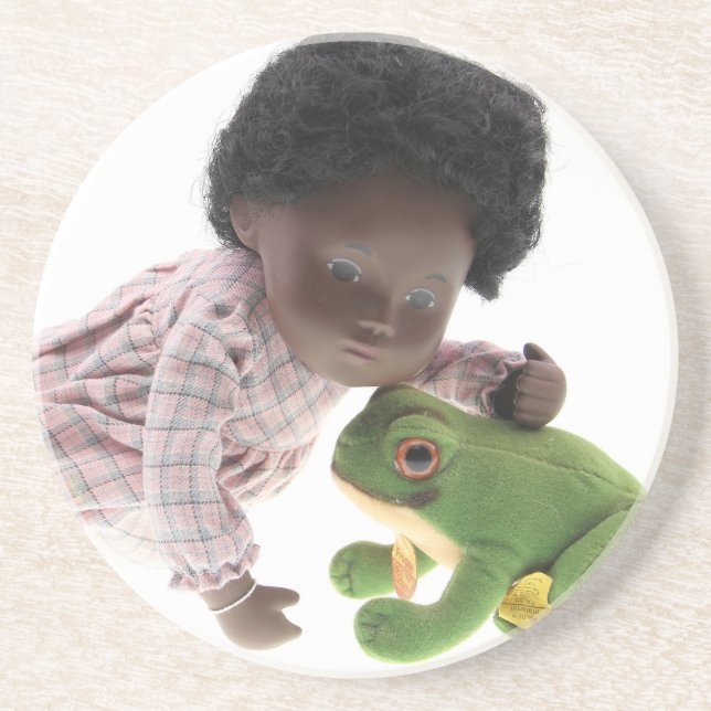 519 Sasha Cara Black  Baby Bierdeckel Underlägg Sandsten (Framsidan)