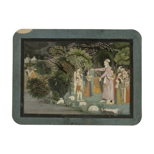 51.207/28 Nanda bad Radha eskortera Krishna hom Magnet (Horisontell)