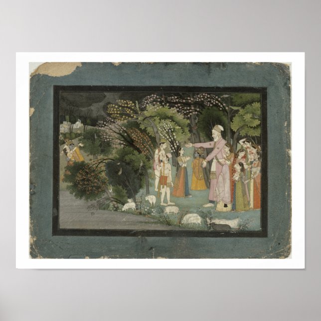 51.207/28 Nanda bad Radha eskortera Krishna hom Poster (Framsidan)