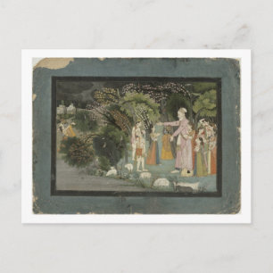 51.207/28 Nanda bad Radha eskortera Krishna hom Vykort