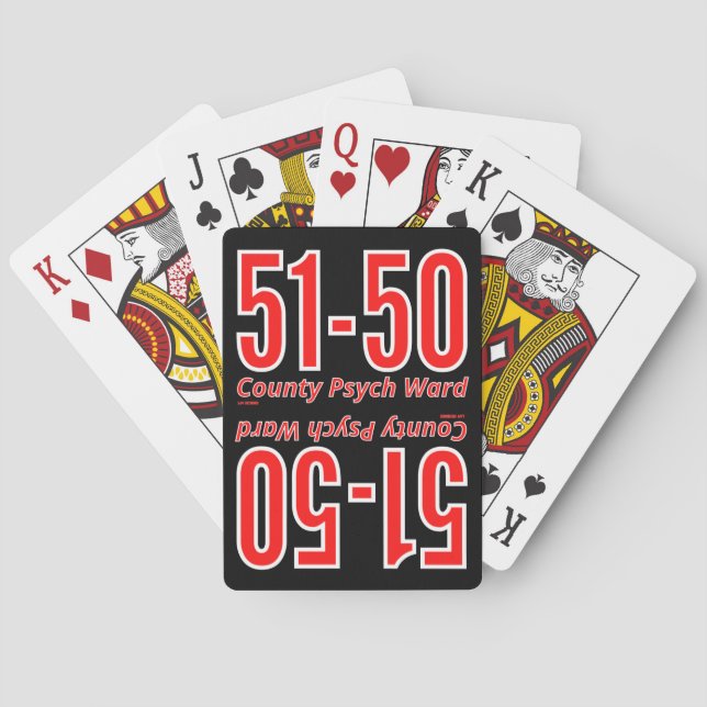 "51-50" lustig grevskapspsys inkompis   casinokort (Baksidan)