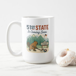 51:a Beaver Hockey Kanada USA flagga Design Kaffemugg