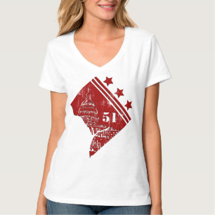 51:a - delstaten Washington DC Flagga Borderline T Shirt