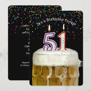 51:a födelsedag i Party Inbjudningar