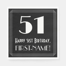 51:a födelsedagen ~ Art Deco Inspired Titta "51", Pappersservett