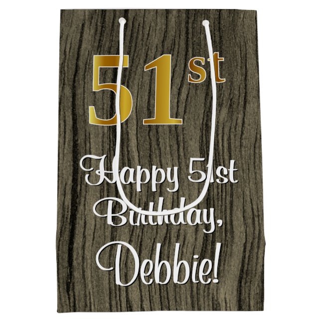 51:a födelsedagen: Elegant Faux Guld look #, Faux  (Baksidan)