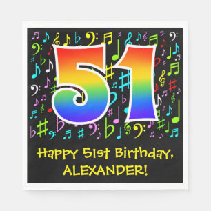 51:a födelsedagen - färgstarka musiksymboler, re pappersservett