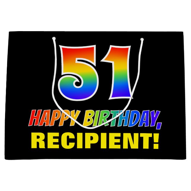 51:a födelsedagen: Fet, Roligt, Enkel, Regnbåge 51 (Framsidan)