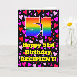 51:a födelsedagen: Loving Hearts Mönster, Regnbåge Kort