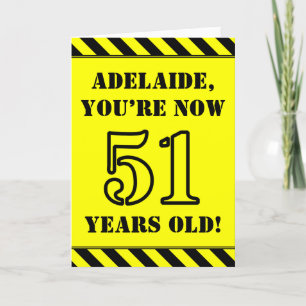 51:a födelsedagen: Roligt Stencil Stil Text, eget  Kort