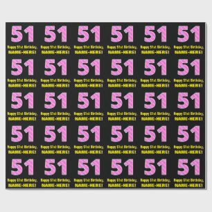 51:a födelsedagen: Rosa Rand och örhängen "51" Presentpapper