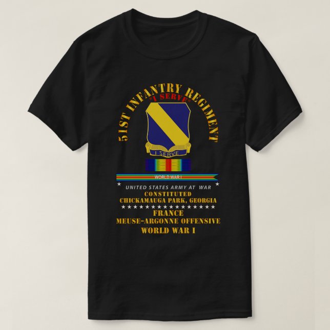 51:a infanteriregim I  Frankrike WWI T Shirt (Design framsida)