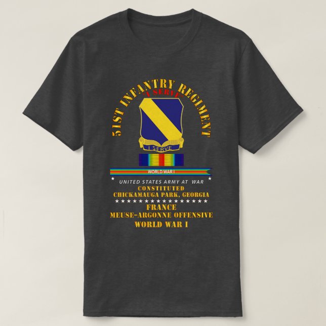51:a infanteriregim I  Frankrike WWI T Shirt (Design framsida)