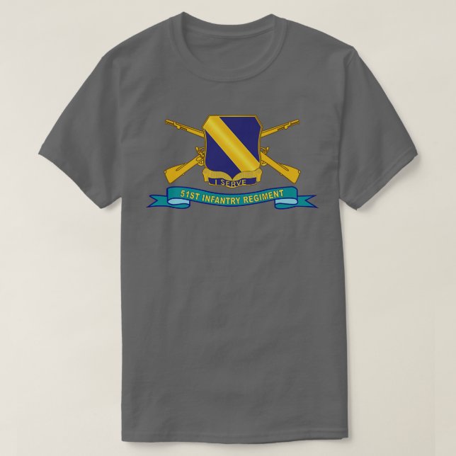 51:a infanteriregimen DUI w Br Ribbon X T Shirt (Design framsida)