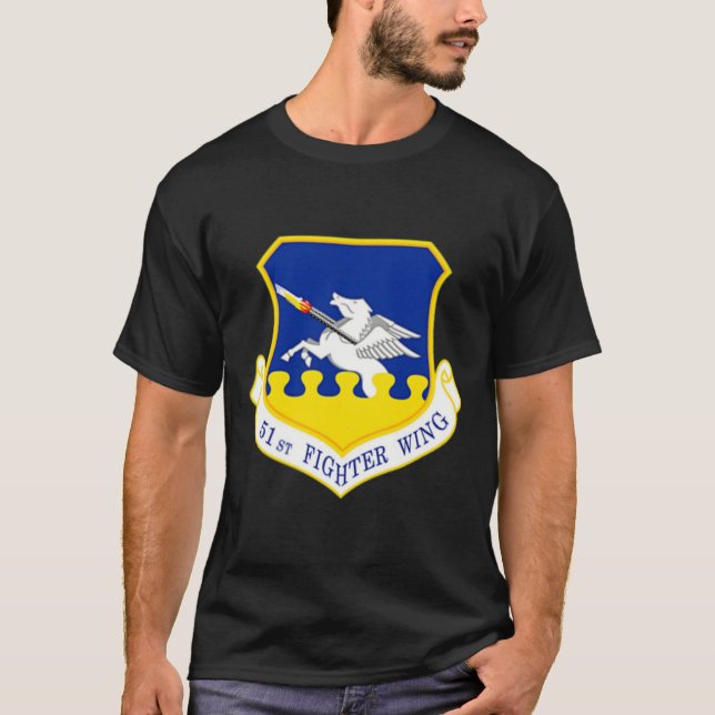 51:a militära Vete vid Fighter Vinge Osan AFB Luft T Shirt (Framsida)