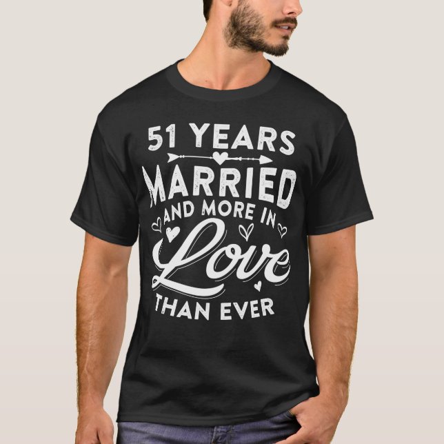 51 år Äkta 51 Bröllop år T Shirt (Framsida)